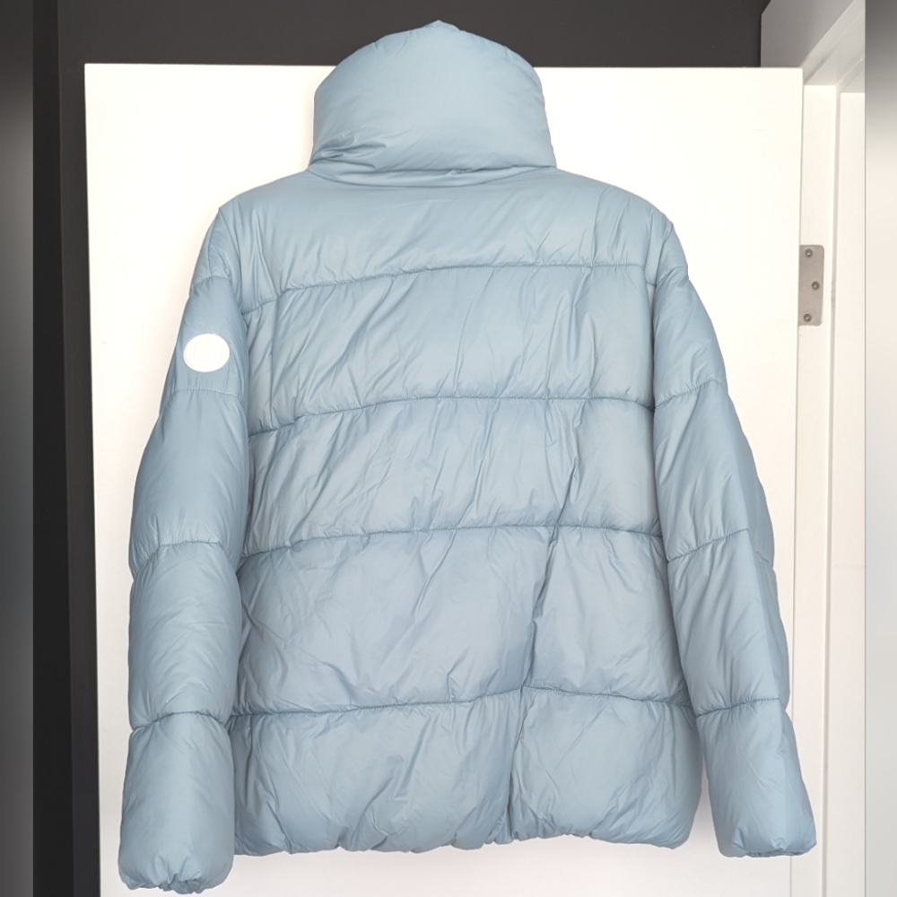 Light Blue Puffer Jacket - Women's Cozy Winter Coat - Picture 3 of 11